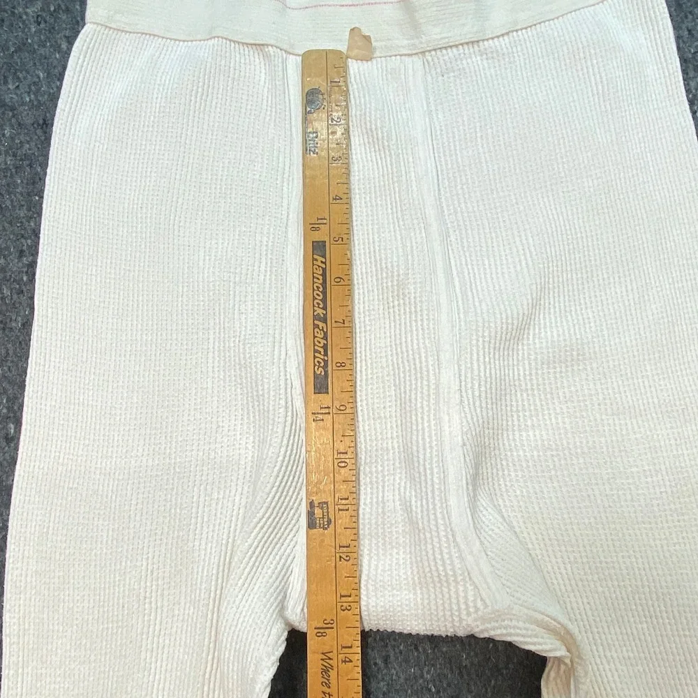 ManCrest Thermal Pants‎ Mens XL White Vintage Waffle Knit Cotton Grunge Retro